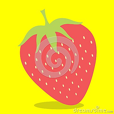 strawberry green red 01 Vector Illustration