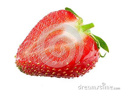 Strawberry. Half isolated on white. Stock Photo