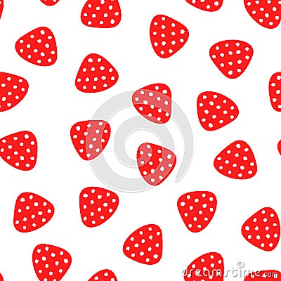 Strawberry Hand Draw Seamless Cute Pattern. Summer Bright endless Background Vector Illustration