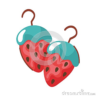 strawberry hangers retro style Vector Illustration