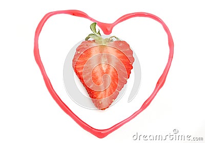 Strawberry heart Stock Photo