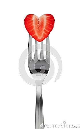 Strawberry heart shape Stock Photo