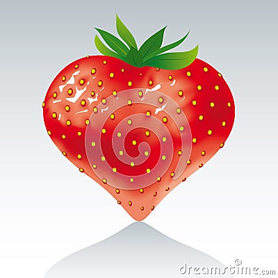 Strawberry heart Vector Illustration