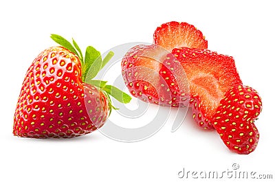 Strawberry heart shape berry Stock Photo