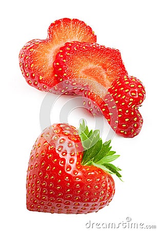 Strawberry heart shape berry Stock Photo