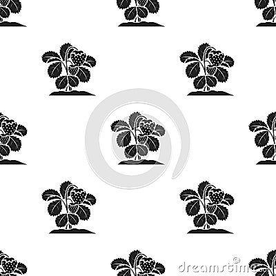 Strawberry icon in black style isolated on white background. Plant pattern stock vector illustration. Vector Illustration