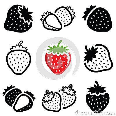 Strawberry vector icon illustration Vector Illustration