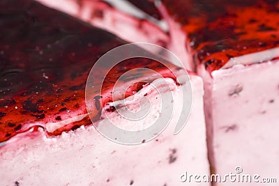 Strawberry jelly cake Stock Photo