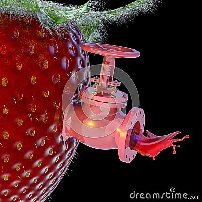 Strawberry Juice Spigot Stock Photo