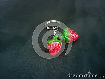 strawberry keychain souvenirs closeup Stock Photo