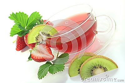 Strawberry Kiwi Tea Stock Photo