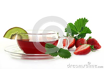 Strawberry Kiwi Tea Stock Photo