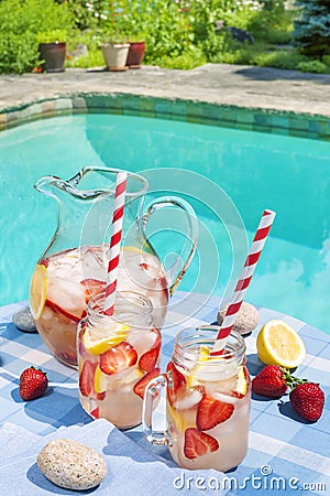 Homemade strawberry lemonade