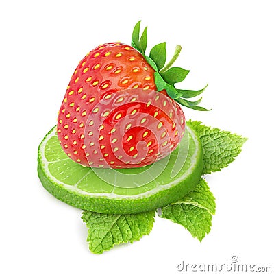 Strawberry and lime Stock Photo