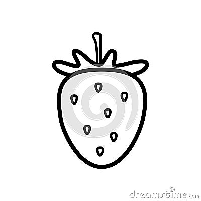 Strawberry line icon on a white background Vector Illustration