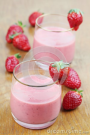 Strawberry milk shake Stock Photo