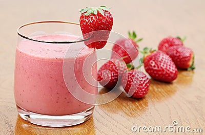 Strawberry milk shake Stock Photo