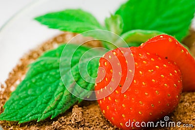 Strawberry & mint Stock Photo