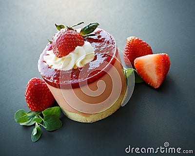 Strawberry mousse Stock Photo