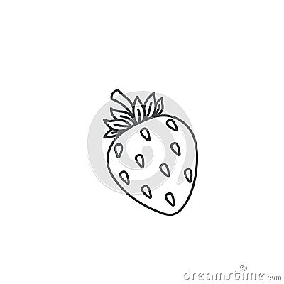 Strawberry Outline Icon Vector Illustration