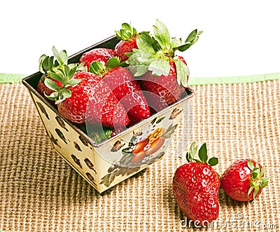 Strawberry in a pan Stock Photo