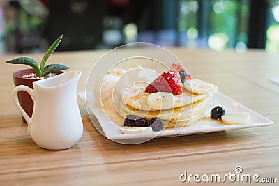 Strawberry pancake Stock Photo