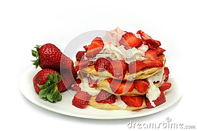 Strawberry Pancakes Stock Photo
