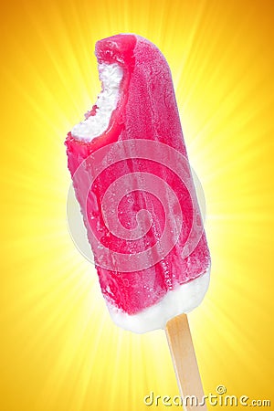 Strawberry popsicle Stock Photo