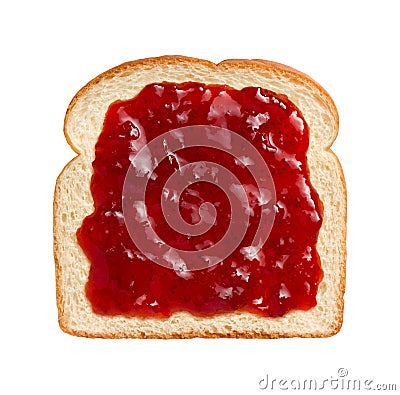 Strawberry Preserves on Bread Stock Photo