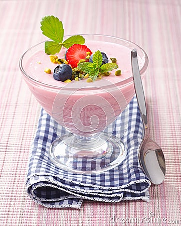 Strawberry pudding Stock Photo