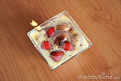 Strawberry pudding dessert Stock Photo
