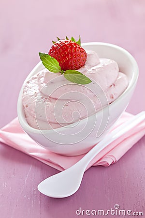 Strawberry quark Stock Photo