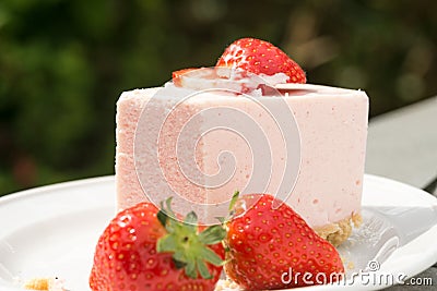 Strawberry quark cake Stock Photo