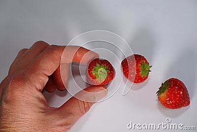 Strawberry, red fruit that is healthy for a good lifestyle. Natural product. Stock Photo