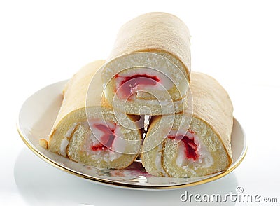 Strawberry rolls Stock Photo