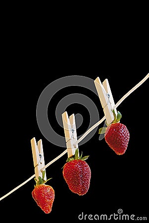 Strawberry's on black Stock Photo