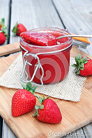 Strawberry Sauce Stock Photo