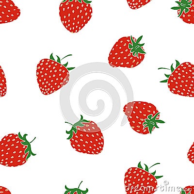 Strawberry seamless pattern. Vector Illustration