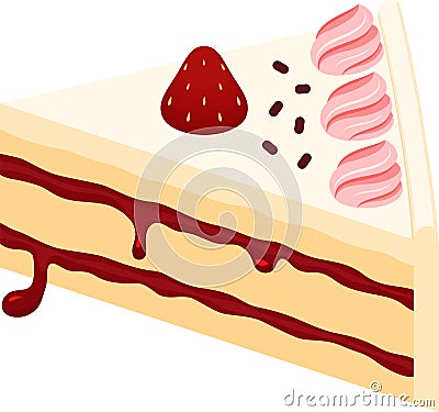 Strawberry shortcake Vector Illustration