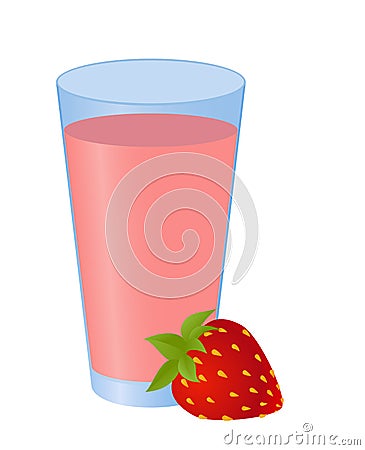 Strawberry smoothie Vector Illustration