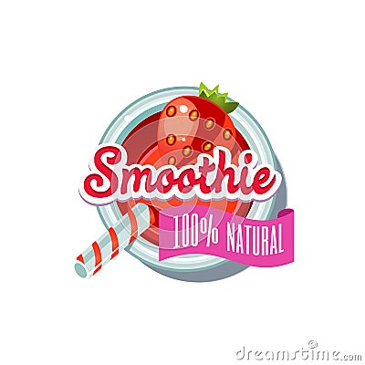 Strawberry Smoothie. Vector Illustration Vector Illustration