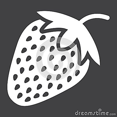 Strawberry solid icon, fruit and diet Vector Illustration