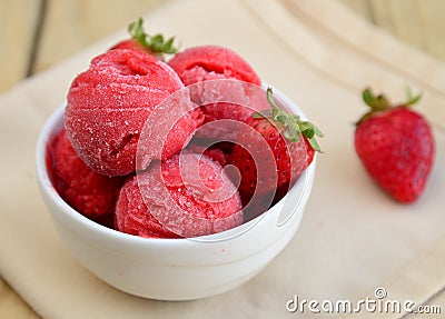 Strawberry sorbet Stock Photo