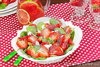 Strawberry Spinach Salad Stock Photo