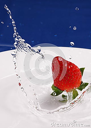 Strawberry Splash Stock Photo