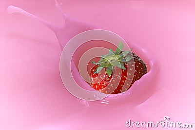 Strawberry splash Stock Photo