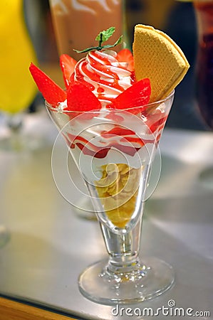 Strawberry sundae Stock Photo