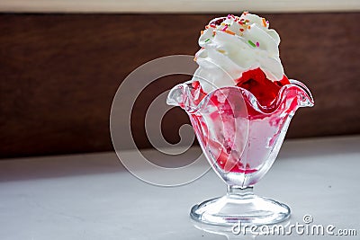 Strawberry sundae Stock Photo