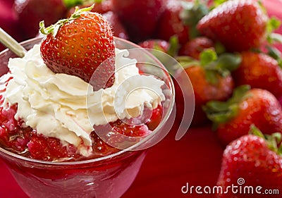 Strawberry sundae Stock Photo