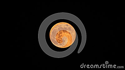 Strawberry Supermoon (Supermoon of strawberry) in the dark night in june 2020 in Spain Stock Photo